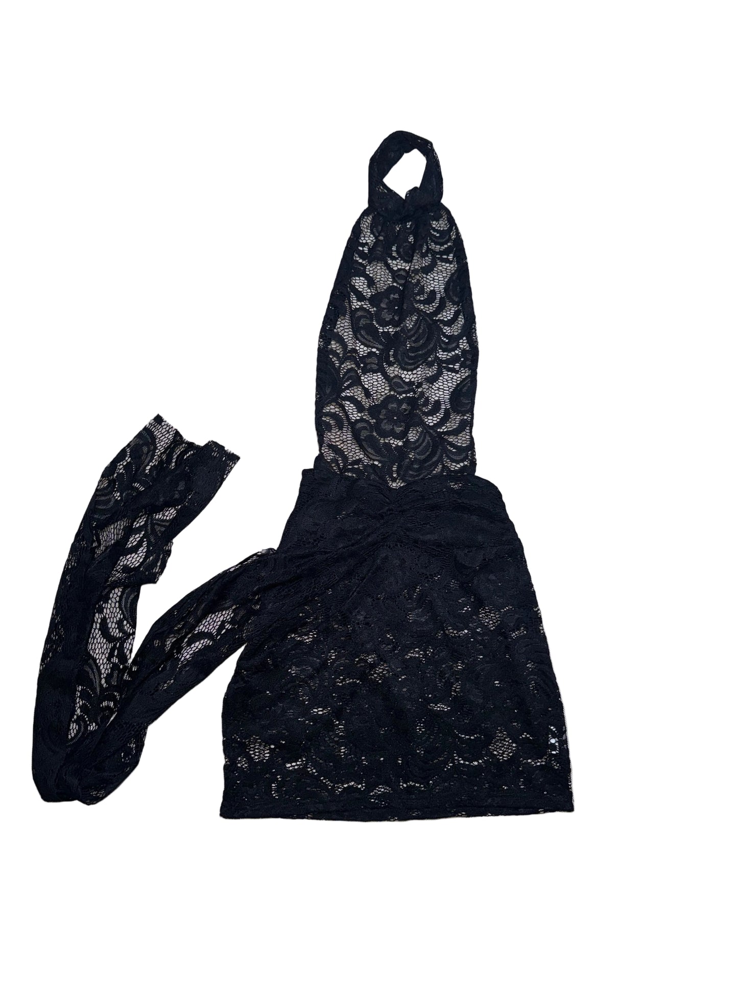 Lace Cut-Out Halter Skirt Dress