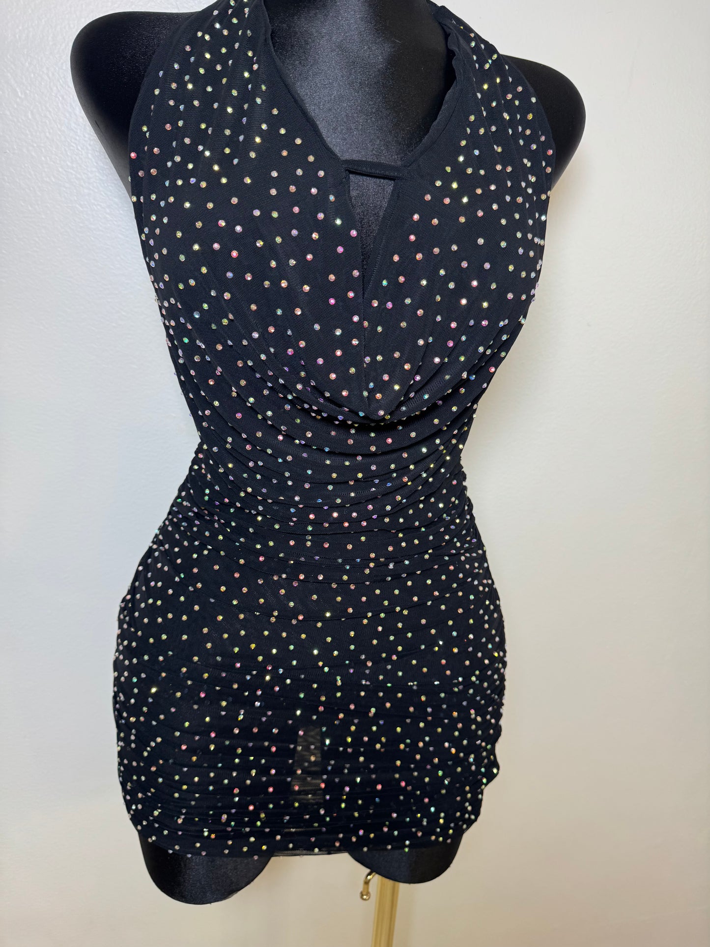 Black Starlit Mirage Mini Dress